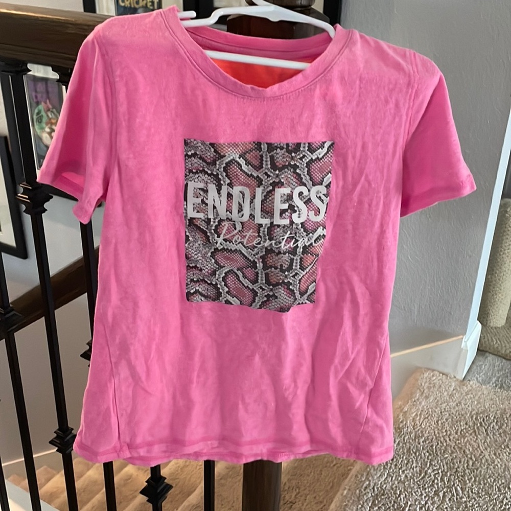 Pink athletic kids shirt